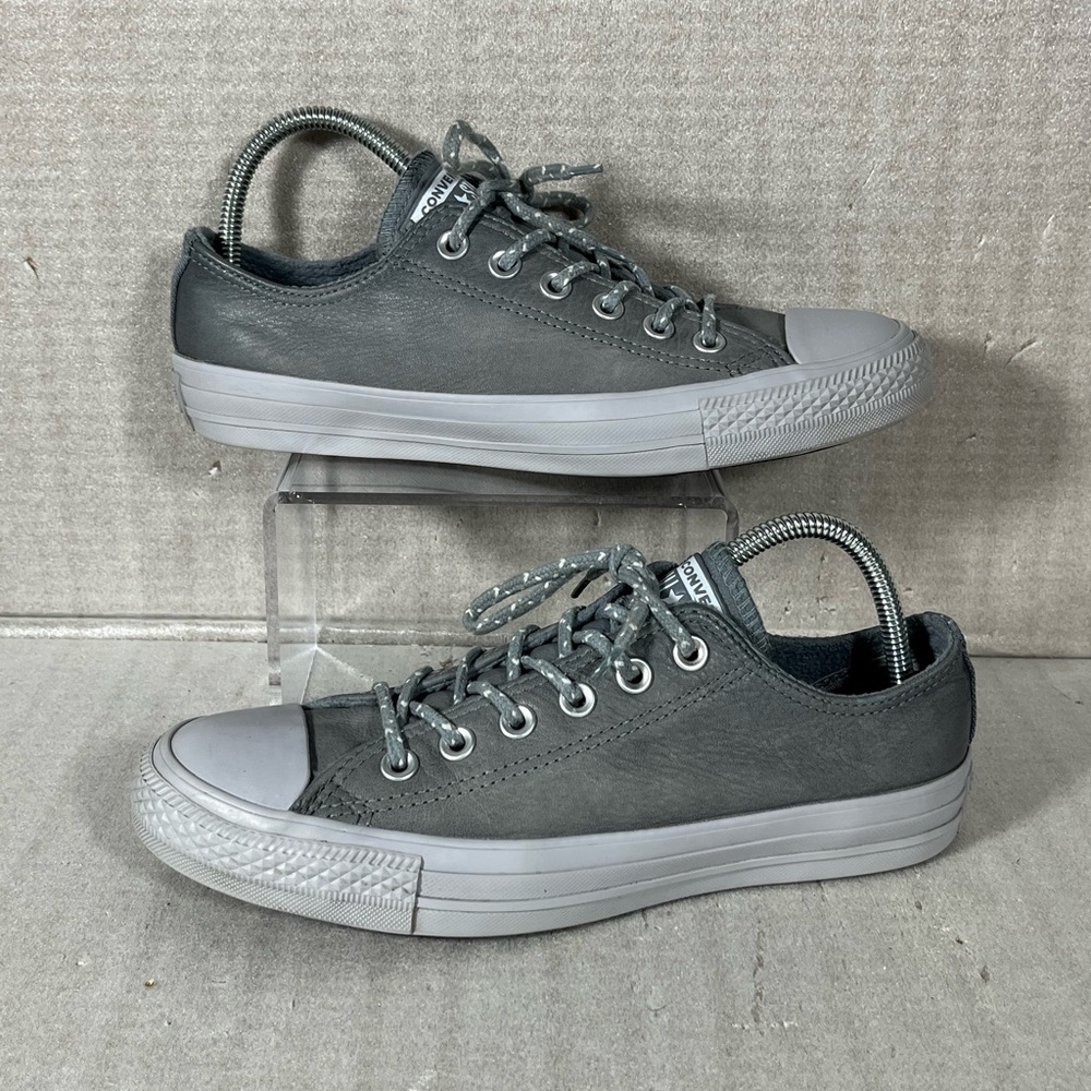 Converse CTAS Ox Cool Grey/Pure Platinum Leather Shoes Men's 8-8.5/W's 10/10.5